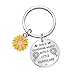 ORZOESD Sunflower Jewelry Motivational Gift Sunshine Inspired Keychain Little Hurricane Charm Gift Sisterhood Keychain Girlfriend Gift Mom Jewelry Bestie Keychain Long Distance Relationship Keychain