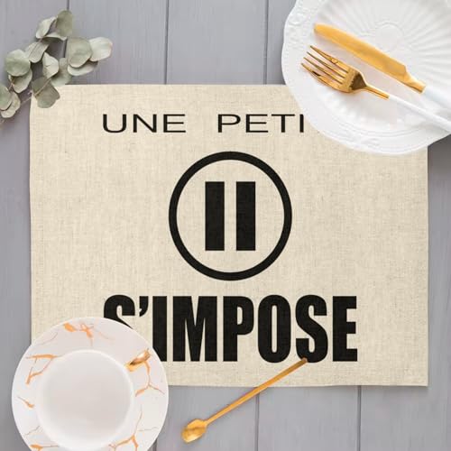 Sets de table en lin de table à manger lot de 4 grands formats rectangles
