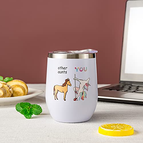 Crisky CUP013-UNICORNAUNT-WATERCOLOR-01 Funny Unicorn Wine Tumbler Birthday Gifts thumb #1