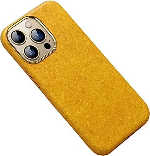 Coque iPhone 13 Pro antichoc orange en cuir : protégez votre téléphone contre les chutes