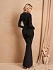 URYIAO Women's Long Sleeve Ruched Bodycon Maxi Dre... #4