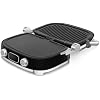 SMEG MGF01 Multi-Use Countertop Electric Grill, with Interchangeable Plates, Panini Press, Waffle Maker & Grill, LCD Display, Sear Function, Adjustable Temperature, 50s Retro Style (Black)