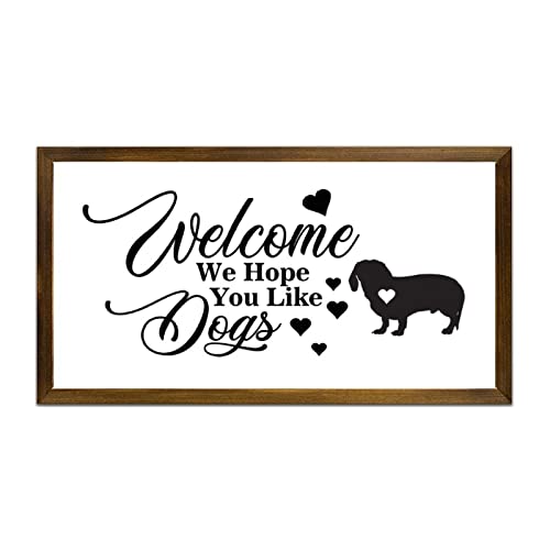Panneau mural en bois Welcome Dog Golden Retriever - Décoration maison