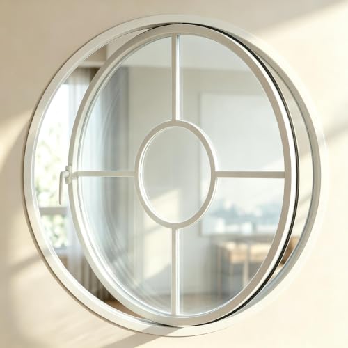 Image of 360° Rotating Aluminum Frame Round Window,16/24in Glass Porthole Window