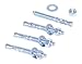 Vestil AS-383-4PK Steel Concrete Sleeve Anchor Bolts 4 Pack 3/8 In. x 3 In. Silver