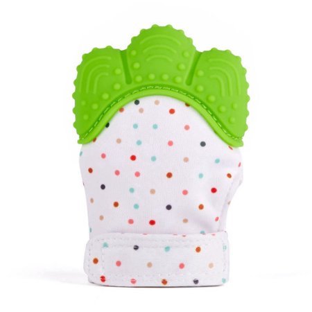 Baby Teething Mitten - Teething Glove Self Soothing Anti-Stress Mitt (green)
