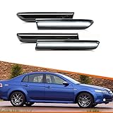 ADIIL 4PCS White Full LED Front+Rear Side Marker Lights For 2004-2008 Acura TL,Turn Signal Lights Replace OEM Sidemarker Lamps