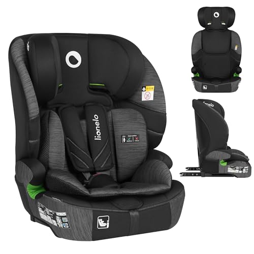 LIONELO LEVI FIX I SIZE Silla coche bebé 76 150 cm hasta 36 kg, Grupo 1 2 3, Protección lateral, 10 niveles de Ajuste del Reposacabezas, Fijación ISOFIX y Top Tether, R129 i Size