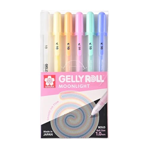 Image of SAKURA Gelly Roll Moonlight Pastel color Pack of 6 colored Pens
