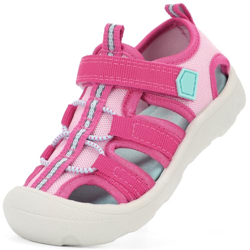 Wide Toe Box Toddler Water Shoes Boys Girls Quick Dry Sandals Kids Breathable Lightweight Soft Flexible Non Slip Adjustable Summer Beach Outdoor Sport Athletic Pool Rose Toddler Size 8