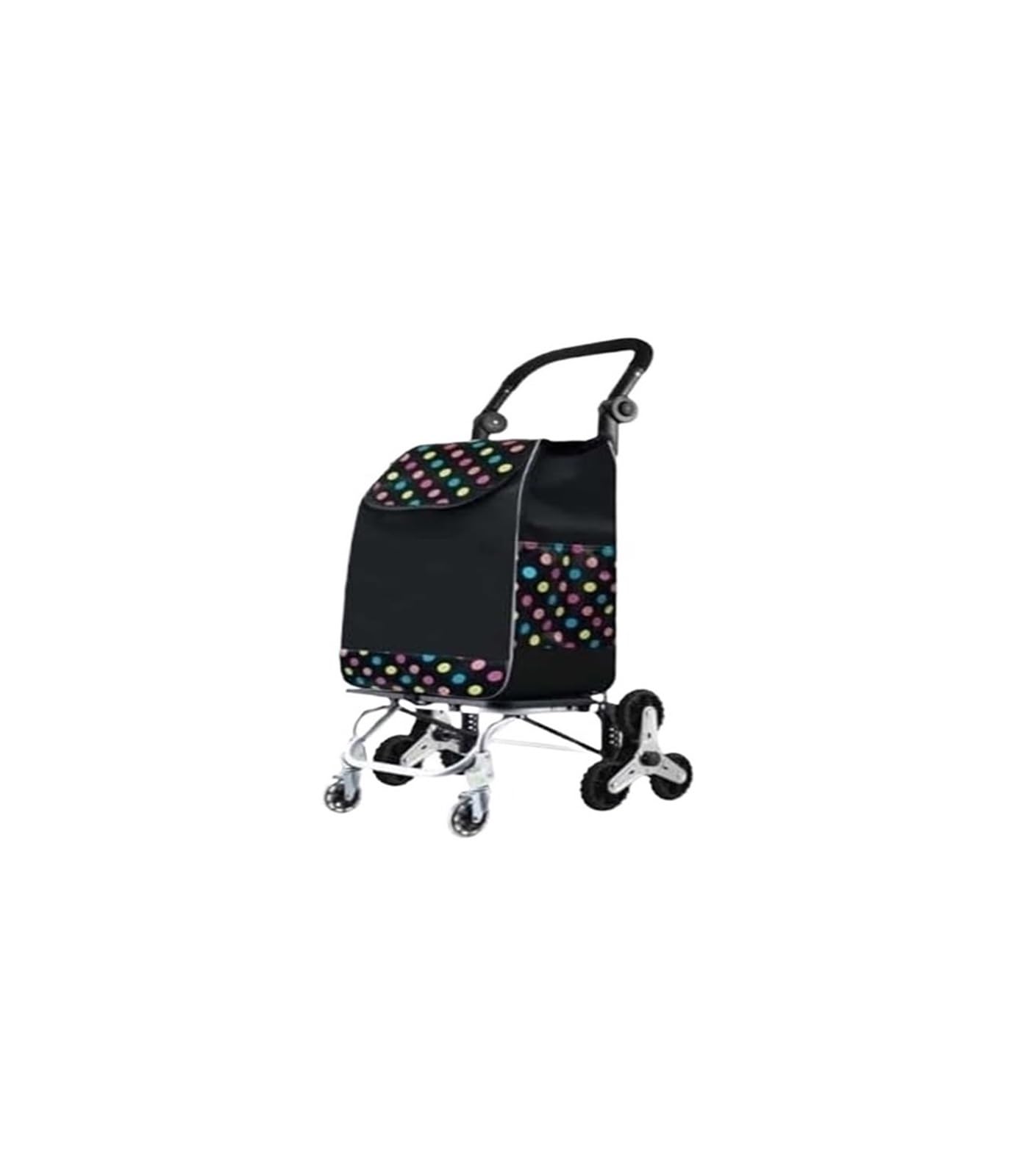 Fgjsfhrdtu Black 6-Wheel Foldable Shopping Cart, Stair Climbing Function(Black)