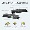 Coolgear Industrial 4 Port USB 3.2 Gen 1 Type-C Power Delivery Hub w/Surge Protection, Variable Voltage Input & Surface Mountable