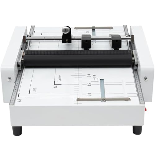 Automatic Booklet Maker & Folding Machine 110v Professional Desktop Booklet Stapler 14 Sheet 80g Paper Capacity 5 Stapling Positions Dual Action Binding Folding for Book and Paper 5nails
