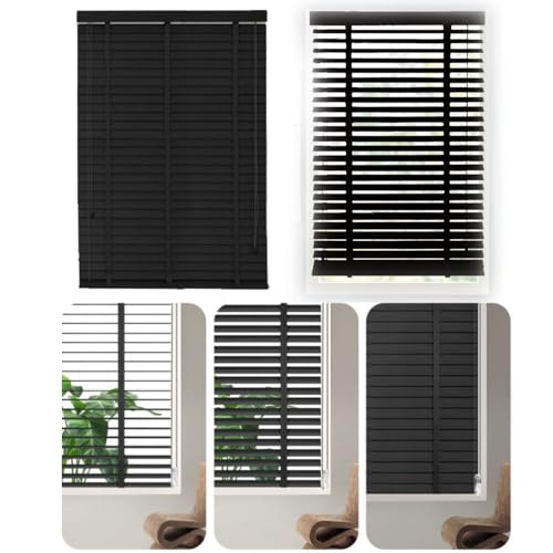 Persianas venecianas de madera negra elegante de alta calidad 6