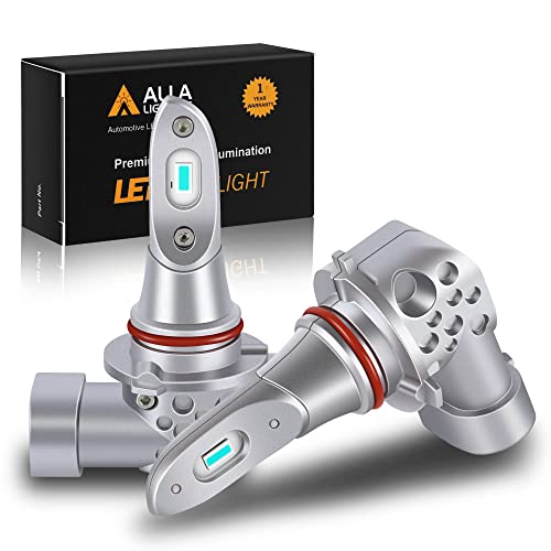 Alla Lighting 8000K Ice Blue Led H10 9140 9145 Fog Lights Bulbs, Newest 5200Lms Xtreme Super Bright 5530-Smd 12V Upgrade #TOP22