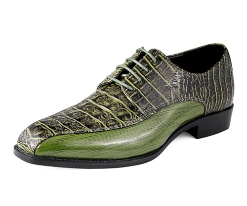 Amali Harvey Mens Dress Exotic Shoes Croco and EEL Lace