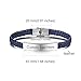 INBLUE Personalized Leather Bracelet Engraved Name/Text Bracelet for Men Father Friend Stainless Steel Tag Adjustable Braided Rope Bracelet Fashion Jewelry Gift for Anniversary Friendship - Blue