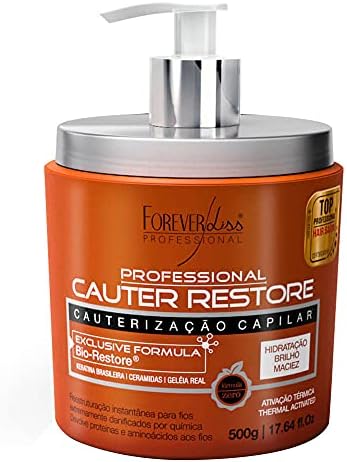 Forever Liss Cauter Restore Formaldehyde - Free Cauterization - Instantaneous Restructuring for Hair Extremely Damaged- 500g/17, 63fl.oz