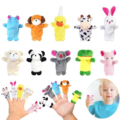 Facile da Usare: Ogni marionette si adatta facilmente alla dimensione delle dita della maggior parte degli adulti e dei bambini. È comodo da indossare e non sarà né troppo stretto né troppo largo, né cadrà durante l'uso. Per i bambini con dita più piccole, può essere indossato anche su due dita. Il design di mini peluche gadget festa è molto flessibile e mutevole, perfetto per raccontare storie di animali e filastrocche