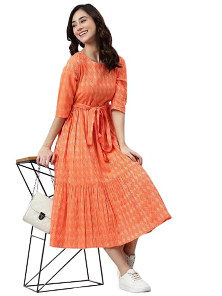 Printed Women's Casual Wear Western Dress-picture-50