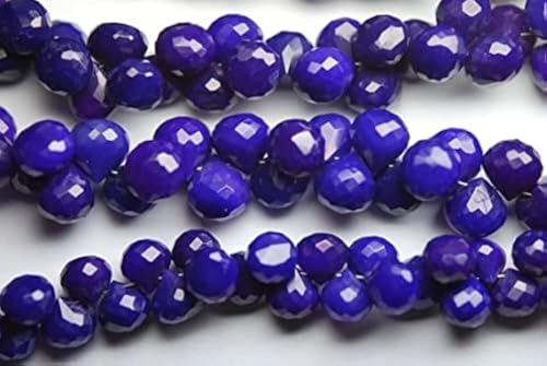 Calcédoine violette briolettes facettées oignon 7-8mm pour création de bijoux DIY - 2