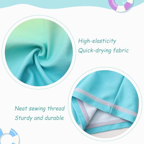 Image of Girls Swim Shirts, Long Sleeve Rash Guard Swimsuits with Full Zipper Sun Protection Bathing Suit Quick Dry Swimwear for Kids