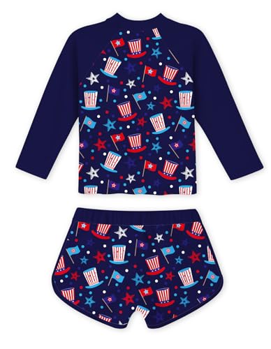 Image of TUONROAD Girls 2 Pieces Rash Guard Swimsuit Long Sleeve Tankini for 4-10 Years