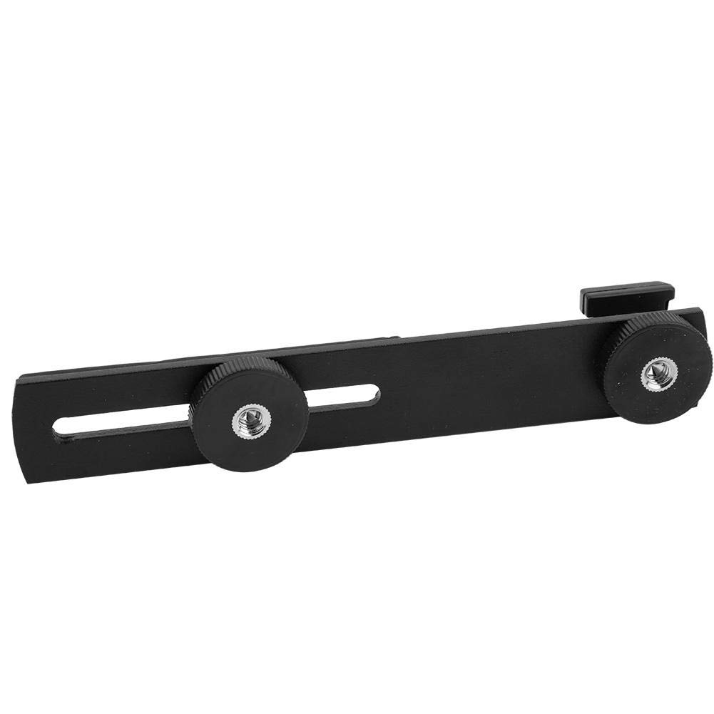 Topiky Staffa di Estensione Flash, Flash Esterno/LED/Luce di riempimento/Microfono Staffa per Barra Trasversale a Doppia Testa 1/4 "Hot Shoe Mount Impugnatura Accessorio Fotografico Accessorio