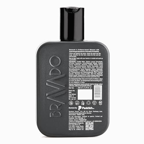 Image of BRAVADO Head to Toe Body Wash for Men | All-in-One Hair, Face & Body Cleanser for Deep Cleansing & Freshness | Hydrating Shower Gel | 200ml