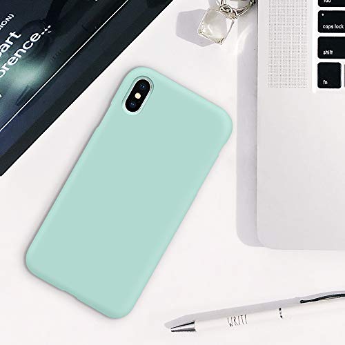 Surphy Silicone Case Compatible With Iphone Xs Max Case, Soft Liquid Silicone Shockproof Phone Case (With Microfiber Lining) Compatible With Iphone Xs Max (2018) 6.5 Inches (Mint Green) #TOP5