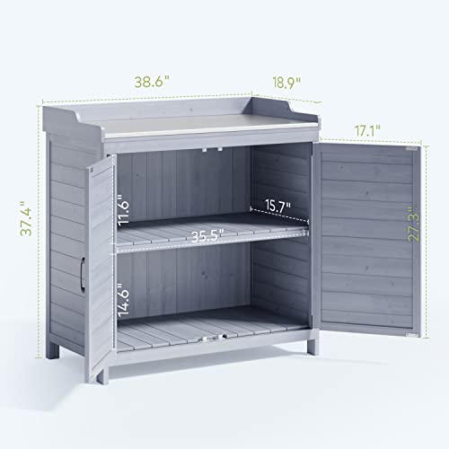 Gizoon CC50 Outdoor Potting Bench With Metal Tabletop thumb #8