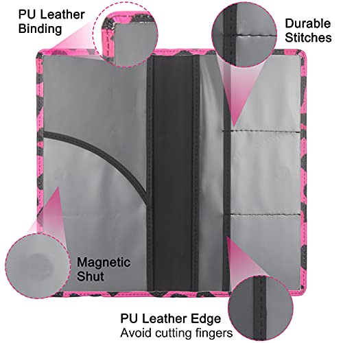 Image of LumiMokki Premium Car Registration & Insurance Card Holder with Magnetic Shut, Vehicle Glove Box Car Organizer - For Documents, Cards, License (Leopard B)