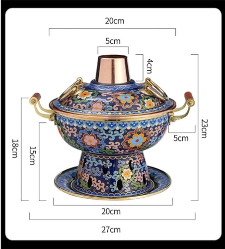 Olla de cobre para hot pot tradicional chino 27x23cm miniatura 2