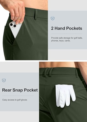 Image of Pudolla Men's Golf Pants Stretch Work Dress Comfy Pants 30 inch /32 inch /34 inch Lightweight Quick Dry Casual Slacks Trousers with Pockets