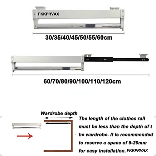 Tringle dressing extensible blanche 30-60cm pour optimiser votre armoire