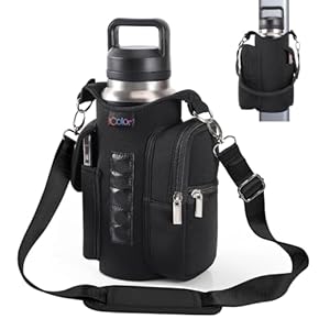 icolor Magnetic Gym Bag Water Bottle Carrier Holder with Phone Pockets & Shoulder Strap,Gym Magnetic Bag 5 Built-in Magnets Gym Accessories Organizer Magnetic Bottle Pouch Sleeve for Men Women