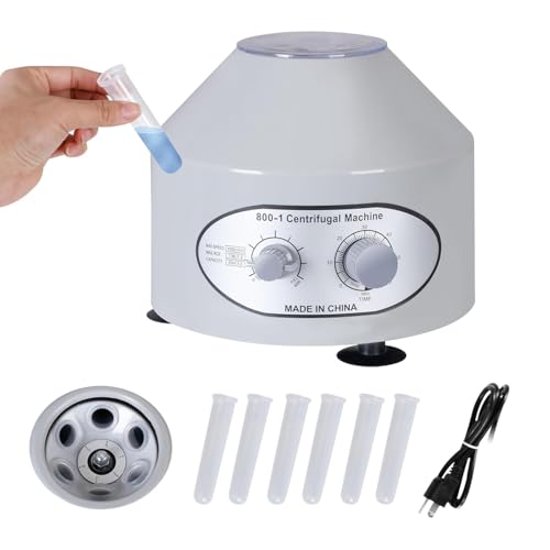 BONEW - BONEW Portable Desktop Electric Centrifuge Machine Desktop Electric Lab Laboratory Medical Centrifuge Machine 4000rpm with Timer and Speed Control 20 ml x 6 Tubes