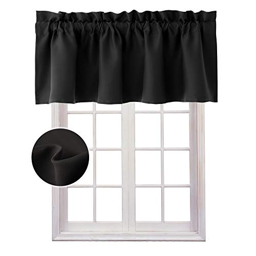 Hiasan Black Valance Curtains Blackout Rod Pocket Window Curtain