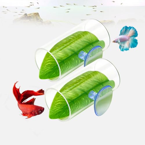 Image of CousDUoBe 2 Pack Betta Fish Acrylic Tube Tunnel,Betta Fish Leaf Pad Simulating The Natural Habitat for Betta Spawning Grounds Breeding Resting Bed,Betta Toys Shelter Hideaway, Clear, 2Pca-SD