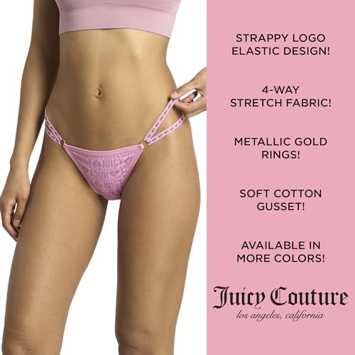 Juicy Couture Women's Strappy Stretch Logo Thong Underwear Set, 5-Pack4