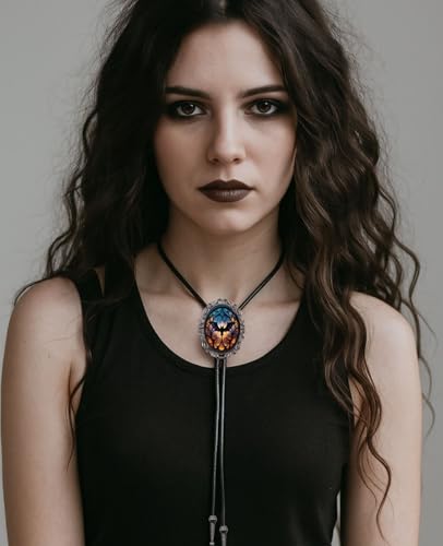 Image of PEARLY JUN Bolo Tie for Women Men Flower Rose Western Cowboy Brown Leather Country Style String Vest Gifts