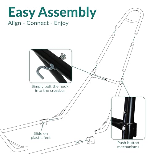 Sunnydaze Universal Double Hammock Stand Only - 550-Pound Capacity - Heavy-Duty Hammock Stand for Outside - Fits 9 to 14 Foot Hammocks - Black