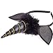 Roffiy Unicorn Horn Headband Black Furry Unicorn Ears Pony Hairband – Magical Blossom Hair Accessory for Women Cosplay & Birthday Party Halloween