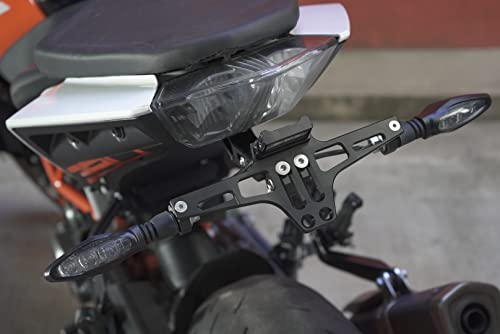 Kronox Motorcycle License Plate Bracket - Universal Fender Eliminator Kit Includes Plate Holder Led Light, And Reflective Bolts. #TOP3
