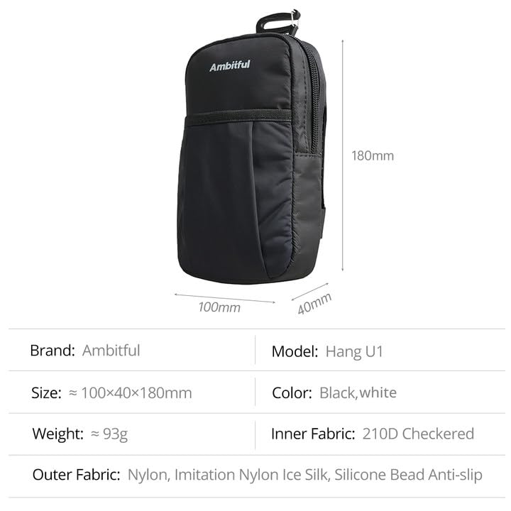 Bolso compacto deportivo para cámara Ambitful negro miniatura 2