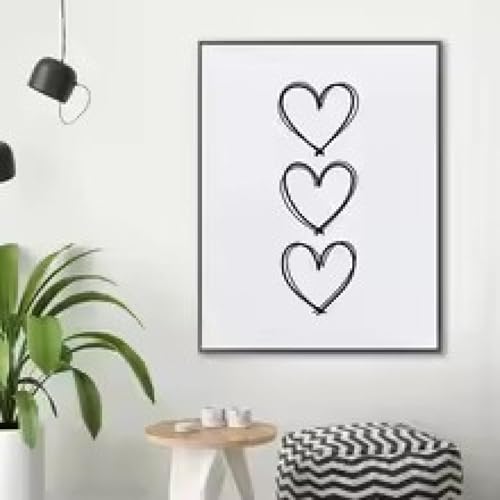 Peinture pour la maison motif cœur symbole d'amour minimaliste décoration murale