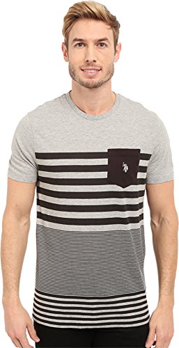 U.S. Polo Assn. Men's Engineered Stripe Crew Neck Pocket T-Shirt