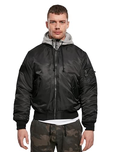 Image of Brandit Men's MA1 Sweat Hooded Jacket Olive /Gray