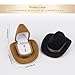 ZORZA 2Pcs Unique Cowboy Hat Jewelry Box - Fashionable Velvet Ring Box for Wedding Ceremony, Engagement - Creative Vintage Display Storage Case (Brown)