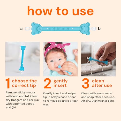 Image of oogiebear: Baby Nose Cleaner & Ear Wax Removal Tool - Safe Booger & Earwax Removal for Newborns, Infants, Toddlers - Dual-Ended - Essential Baby Stuff, Diaper Bag Must-Have, with CASE